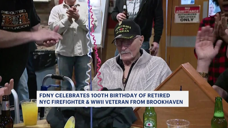 Story image: NYC firefighter, World War II veteran from Brookhaven celebrates 100th birthday