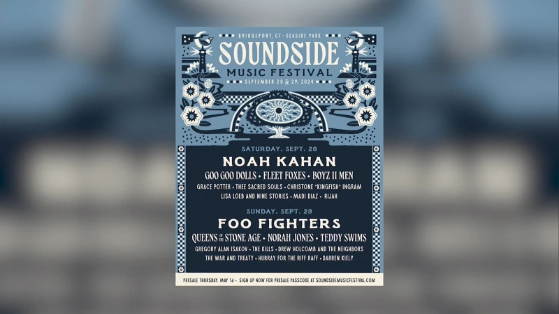 Story image: Noah Kahan, Foo Fighters to headline 2024 Soundside Music Festival in Bridgeport