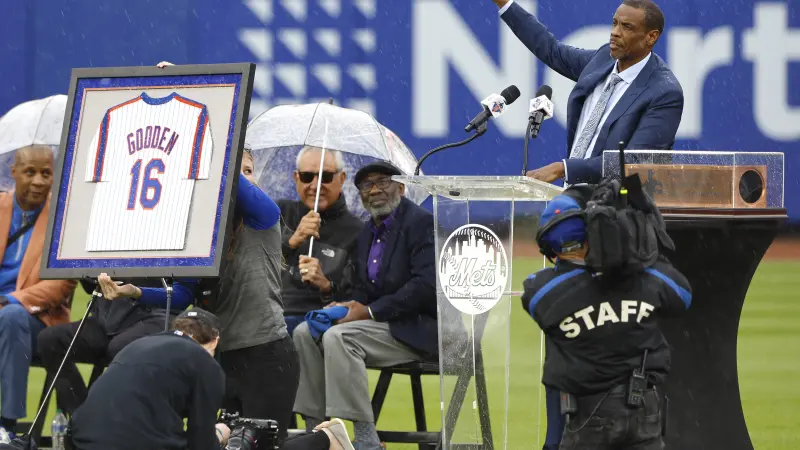 Story image: As Mets retire his No. 16, Dwight Gooden tells fans he wanted to `make things right with you guys'