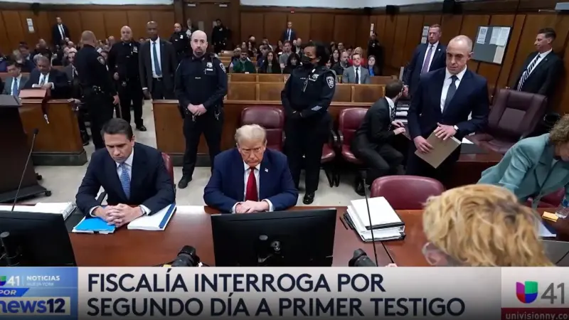 Story image: Univision 41 News Brief: Fiscalia interroga por segundo dia a primer testigo de Donald Trump