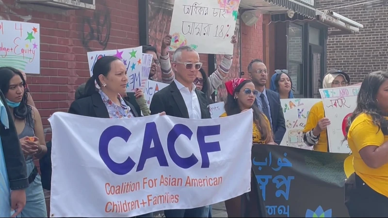 Story image: Asian residents and supporters call on mayor for increased funding in their growing community 