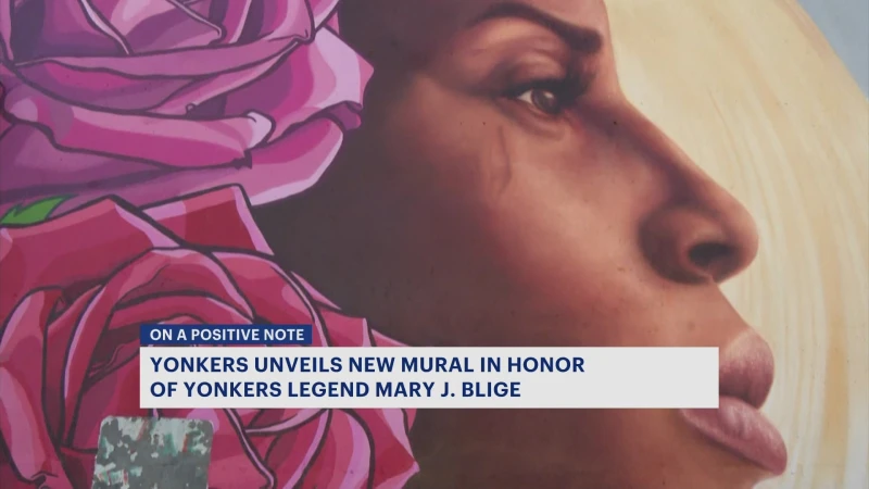 Story image: New mural of Yonkers hip-hop legend Mary J. Blige unveiled at Palisade Towers
