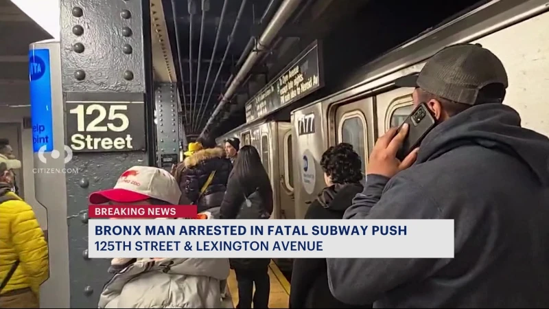Story image: NYPD: Bronx man arrested, charged in connection to fatal Harlem subway push