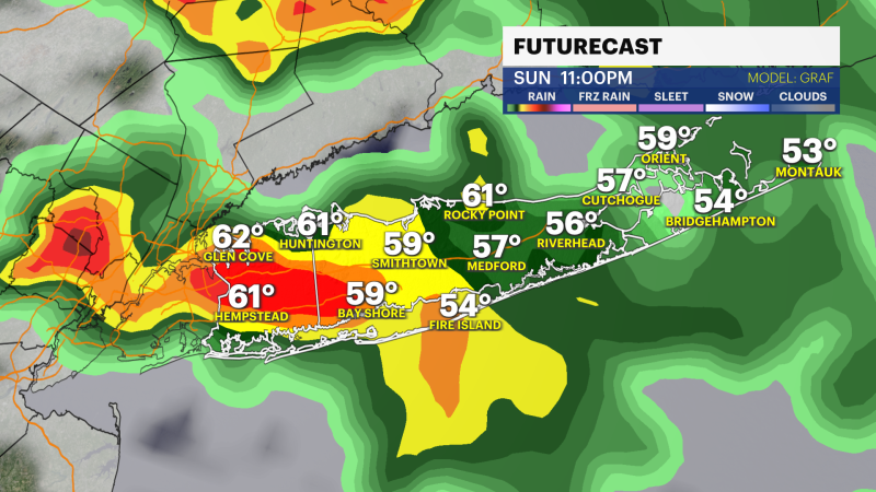 Story image: Isolated thunderstorm chances for Long Island tonight; Monday will feel like summer