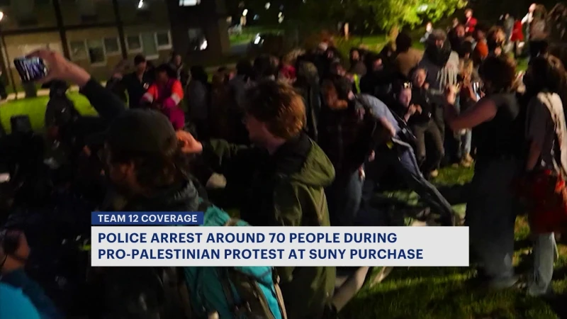 Story image: SUNY Purchase students 'scared to go outside' after college police raid encampment