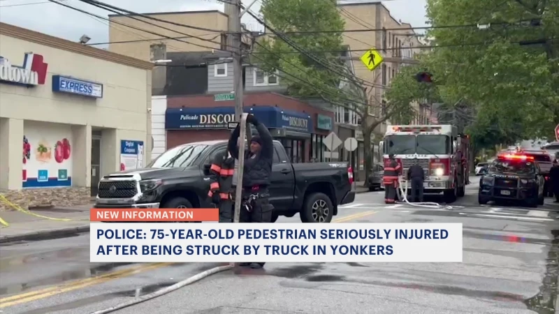 Story image: Police: 75-year-old pedestrian struck by truck, seriously injured in Yonkers