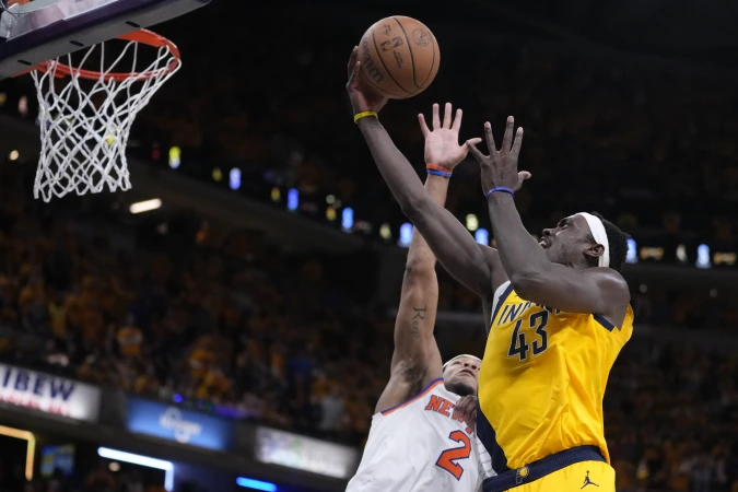 Story image: Andrew Nembhard's late 3 gives Pacers 111-106 victory over Knicks. Indiana moves within 2-1