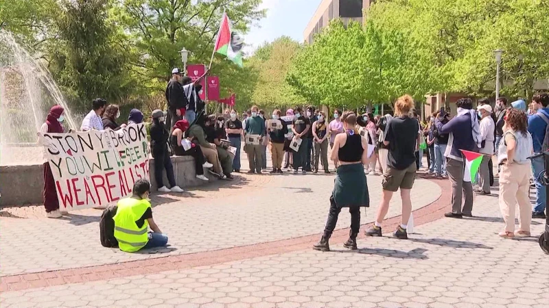 Story image: Pro-Palestinian rally takes place at Stony Brook University campus