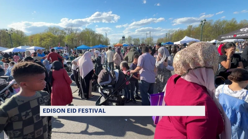 Story image: Families pack Edison park for town's 2nd annual Eid festival