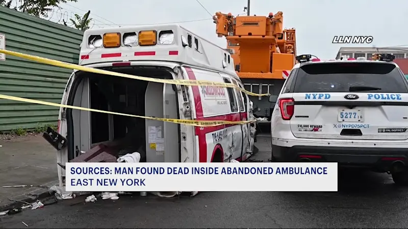 Story image: Sources: 60-year-old man found dead with neck injuries in abandoned ambulance in East New York