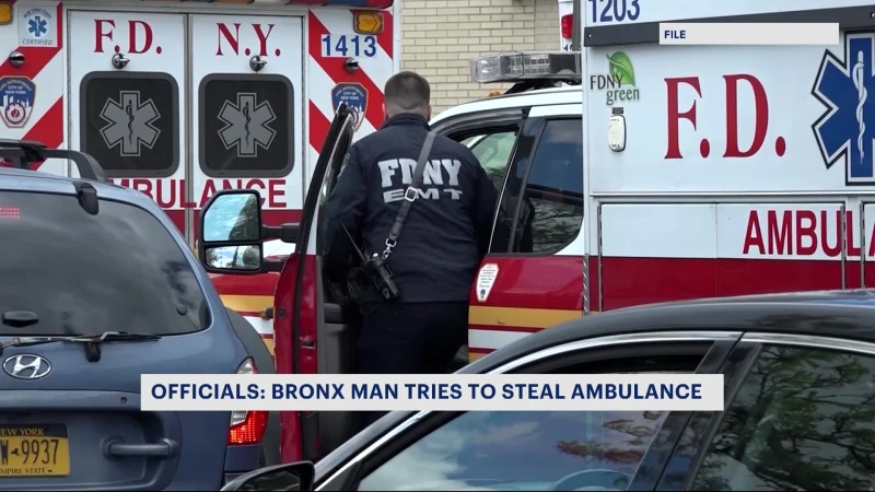 Story image: FDNY officials: Man attempts to steal ambulance in Tremont