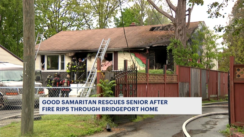 Story image: Bridgeport good Samaritan rescues senior after fire rips through North End home