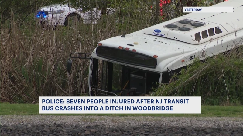 Story image: Police: 7 people, including a baby and 3-year-old, injured in NJ Transit bus crash expected to be OK