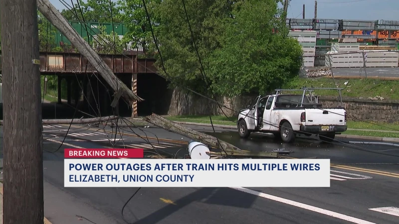 Story image: Officials: Train pulls down wires in Elizabeth, causing some power outages