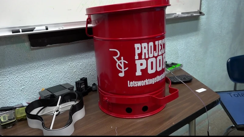 Story image: Bronx students create Poop Project Trash Can to help clean up area near their youth center