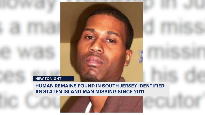 Story image: Prosecutor: Human remains found in Galloway Township identified as man who went missing in 2011