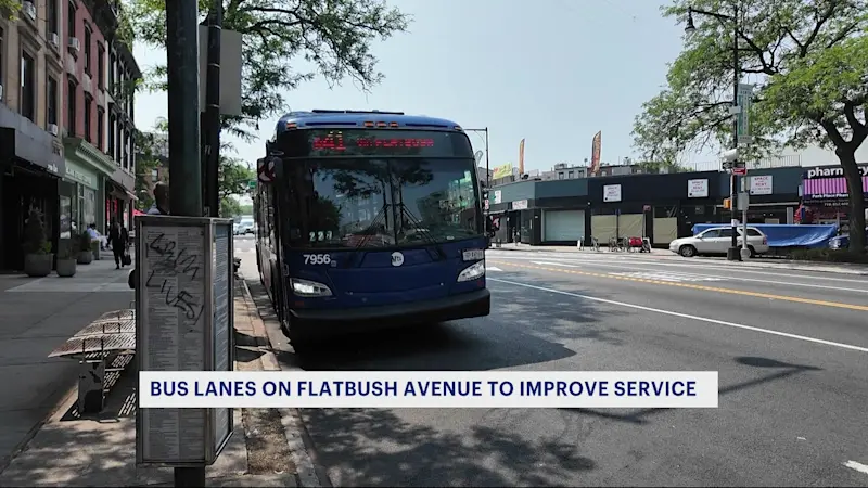 Story image: NYC DOT plan to install bus lanes on Flatbush Ave. aimed at improving bus service