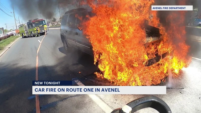 Story image: Crews respond to SUV on fire on Route 1 in Avenel