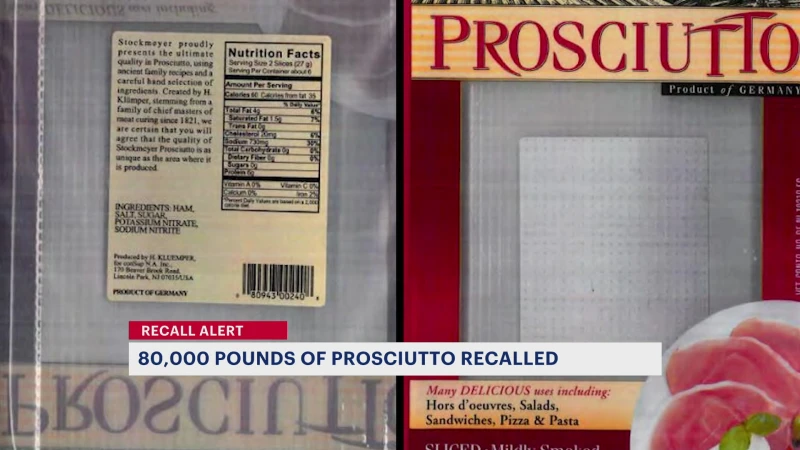Story image: Recall alert: Over 80,000 pounds of prosciutto recalled from Lincoln Park firm