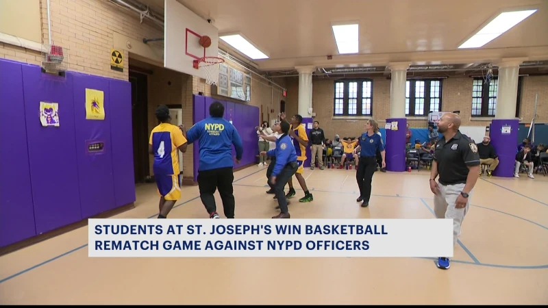 Story image: School for the deaf hosts basketball tournament between officers and kids 