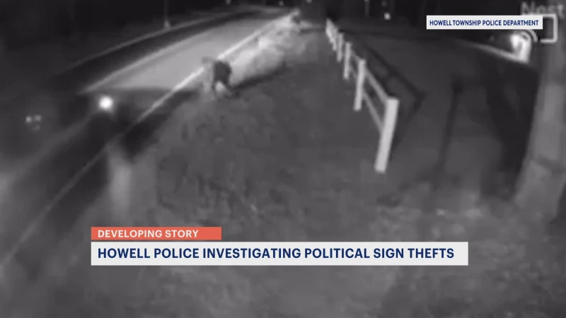 Story image: Video shows suspect stealing 'Leggio for Mayor' political sign from Howell Township property