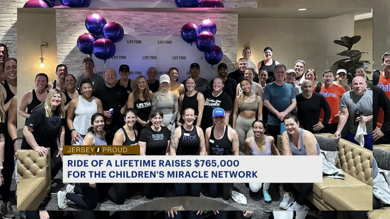 Story image: Jersey Proud: Volunteers ride stationary bikes to raise money for Children’s Miracle Network
