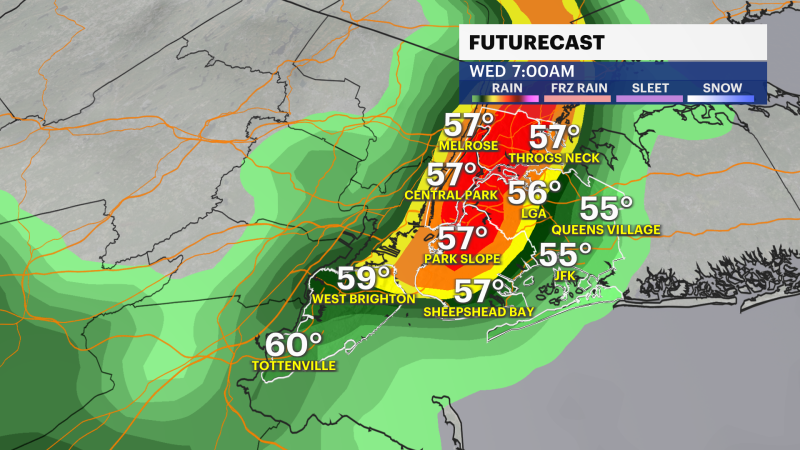 Story image: STORM WATCH: Sunny and warm today: tracking strong thundershowers for NYC