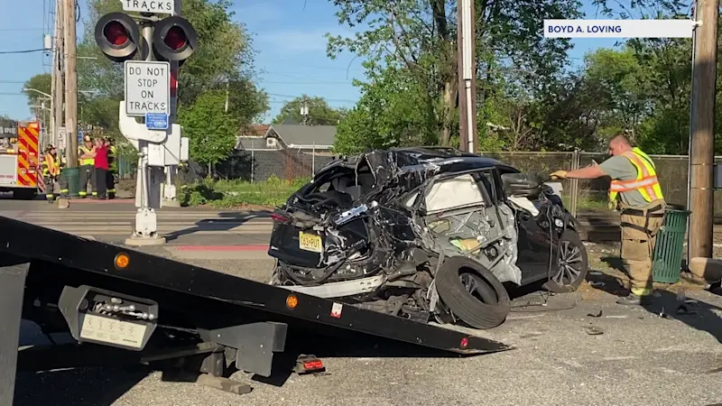 Story image: Car collides with NJ Transit train in Bergen County