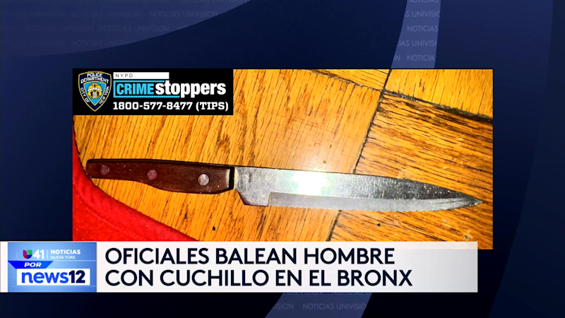 Story image: Univision 41 News Brief: Oficiales balean hombre con cuchillo en El Bronx