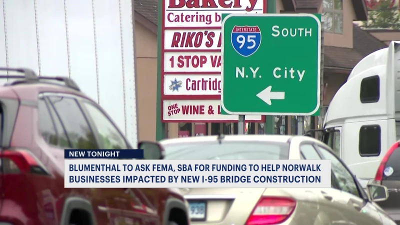 Story image: Sen. Blumenthal to seek emergency help for Norwalk businesses impacted by I-95 shutdown