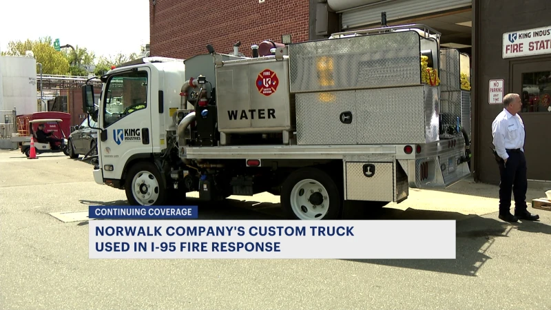 Story image: Norwalk company's custom truck was key tool to putting out I-95 tanker fire