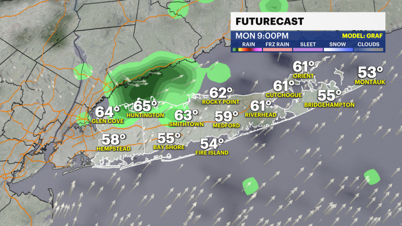 Story image: Chance of showers today with a high near 67 degrees