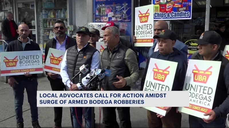Story image: Bodega owners, advocates address spike in armed bodega robberies, call for ramped-up security measures