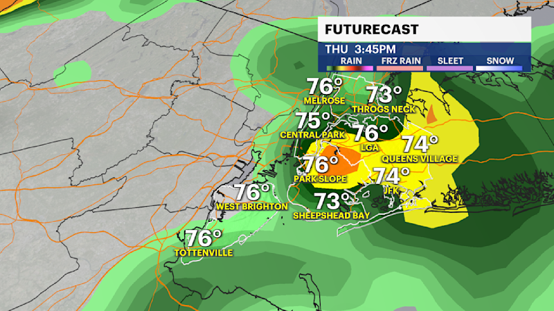 Story image: STORM WATCH: Periods of rain and storms will bring messy travel today for The Bronx