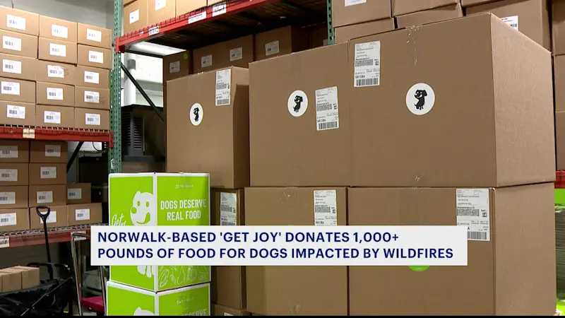 Story image: Norwalk-based ‘Get Joy’ donates food for dogs impacted by LA wildfires 