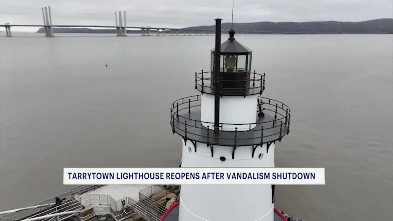 Story image: Tarrytown Lighthouse reopens to the public following post-vandalism repairs