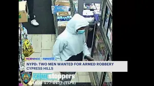 NYPD: 2 men wanted in connection to Cypress Hills gunpoint robbery