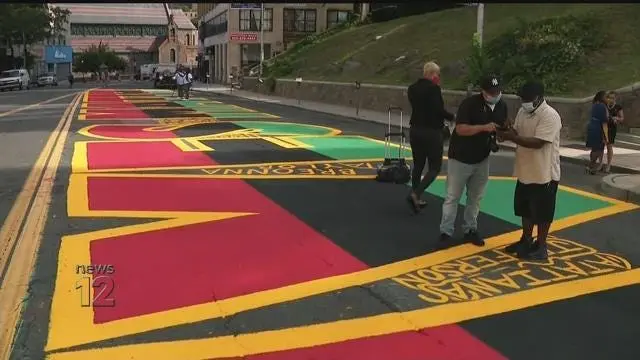 Story image: Black Lives Matter mural unveiled outside Yonkers City Hall