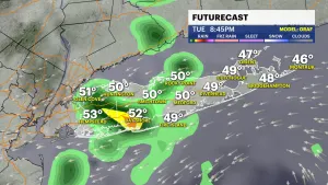 Clouds return with a chance of a shower and highs in the 60s