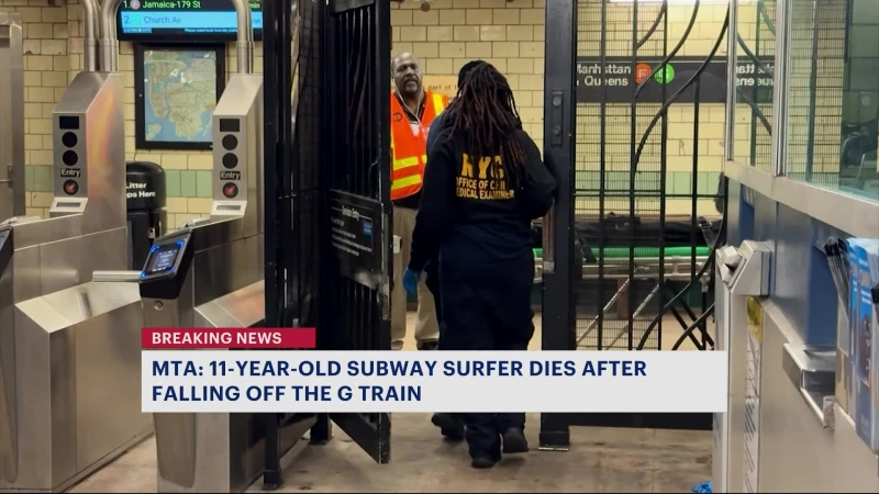 Story image: NYPD: 11-year-old boy dies after falling off G train 