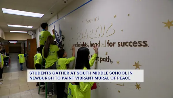 Hudson Valley students paint mural for peace at Newburgh’s South Middle School