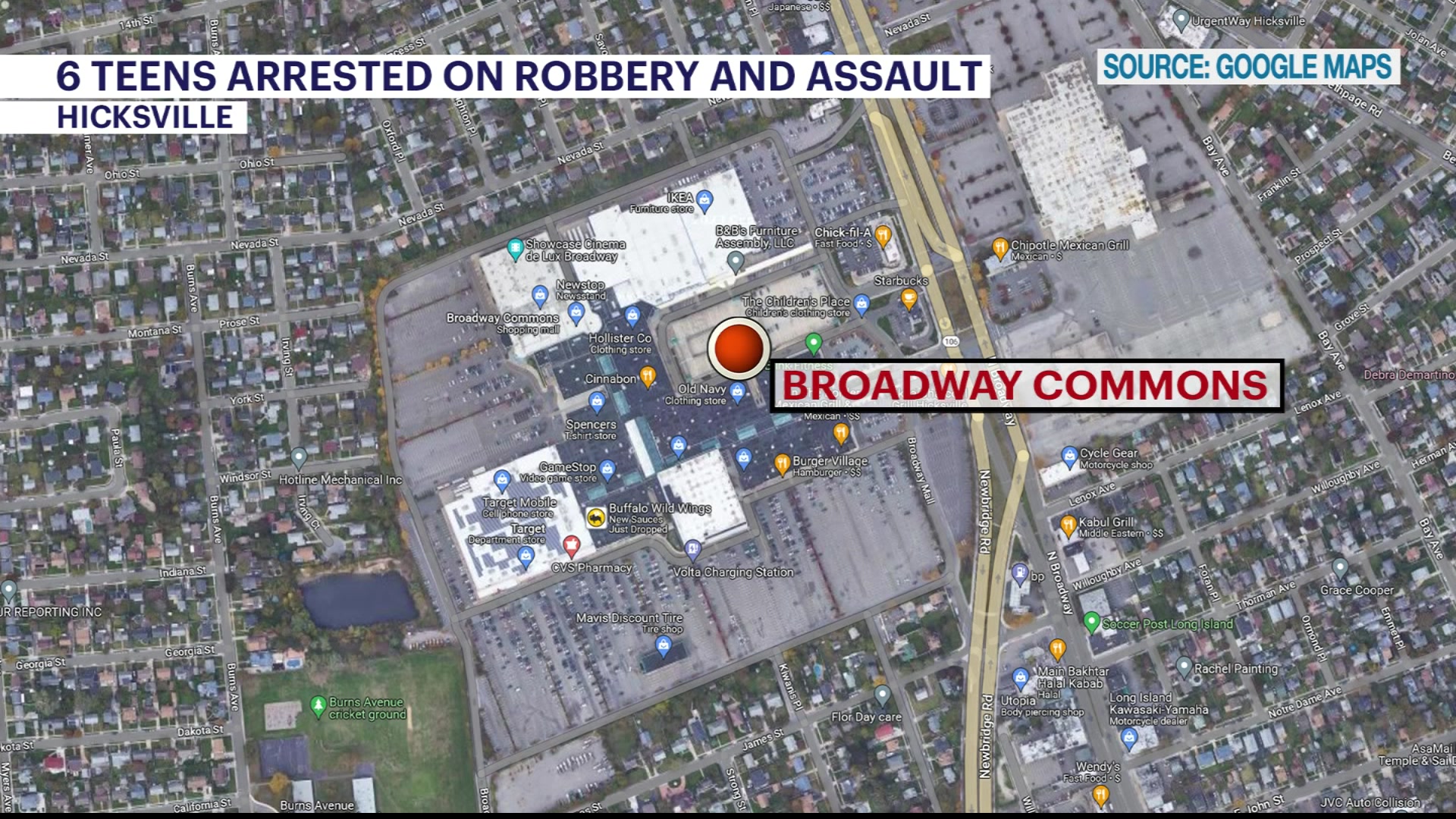 Police 6 teenagers arrested for assault and robbery at Hicksville mall
