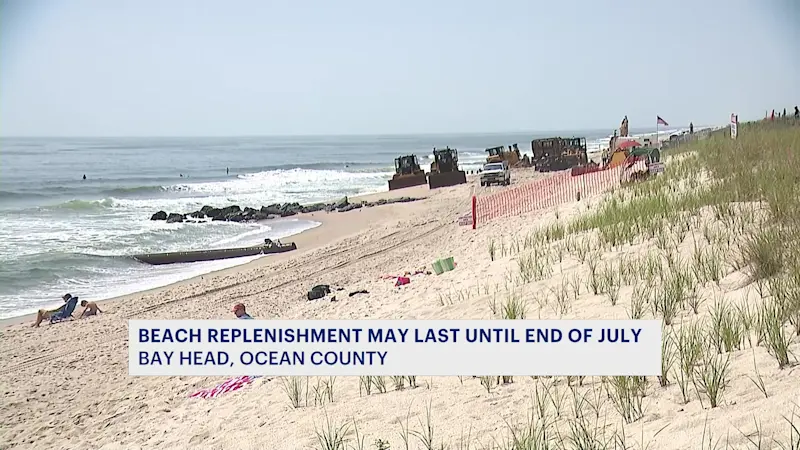 Story image: Officials: Bay Head beach replenishment project running behind schedule