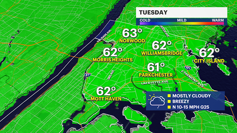 Story image: Weather improves after damaging winds and coastal concerns in The Bronx
