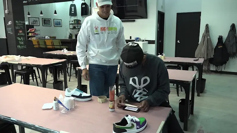 Story image: 'Unleash your creativity.' Sneaker enthusiasts open Kicksmith Studio in Norwalk