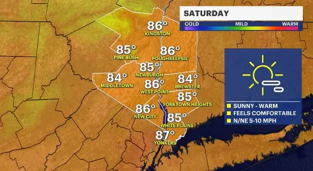 Story image: Sunny skies and warm temps for Saturday in the Hudson Valley