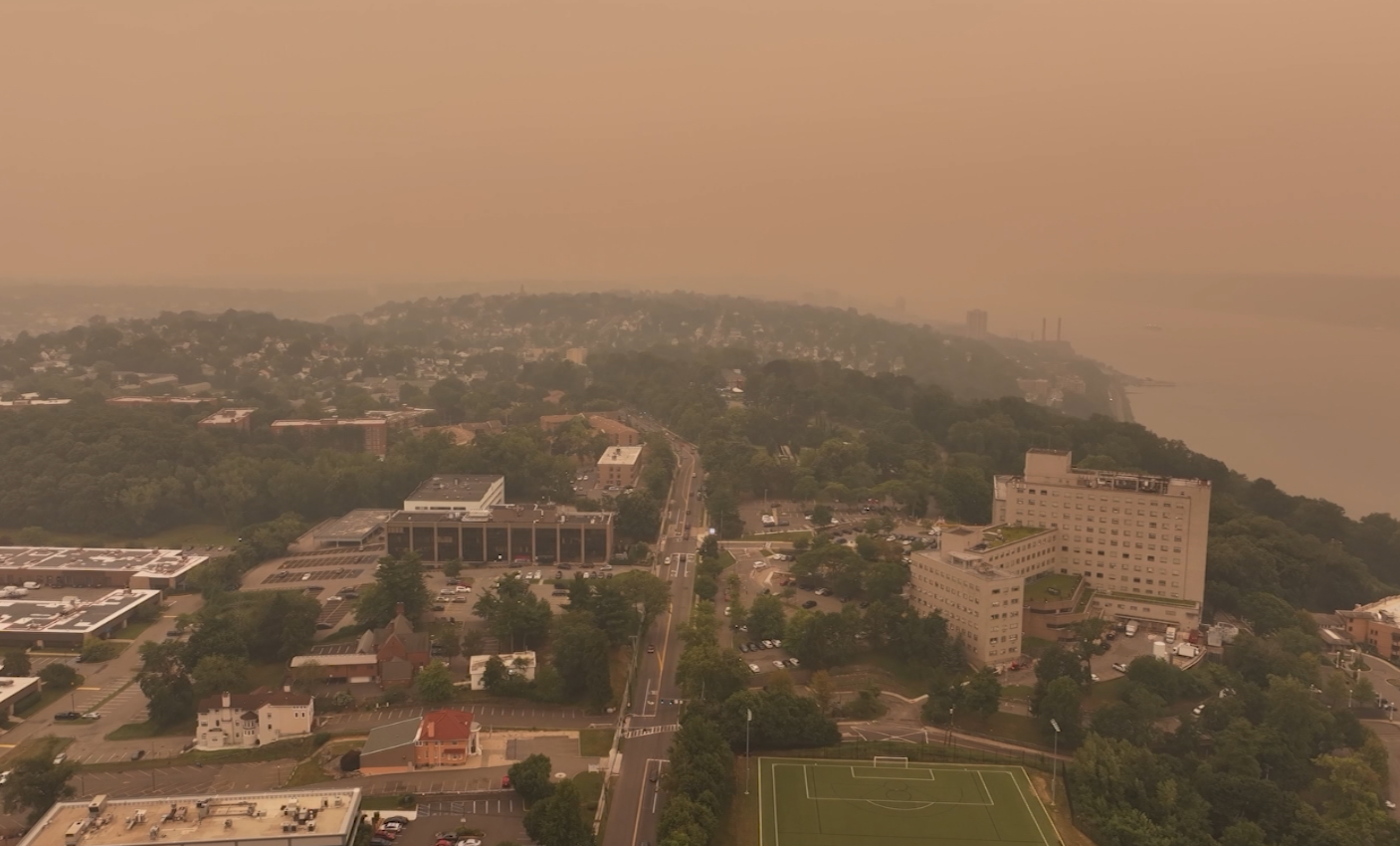 Smoke from Canadian wildfires and hot temperatures create unhealthy air across region