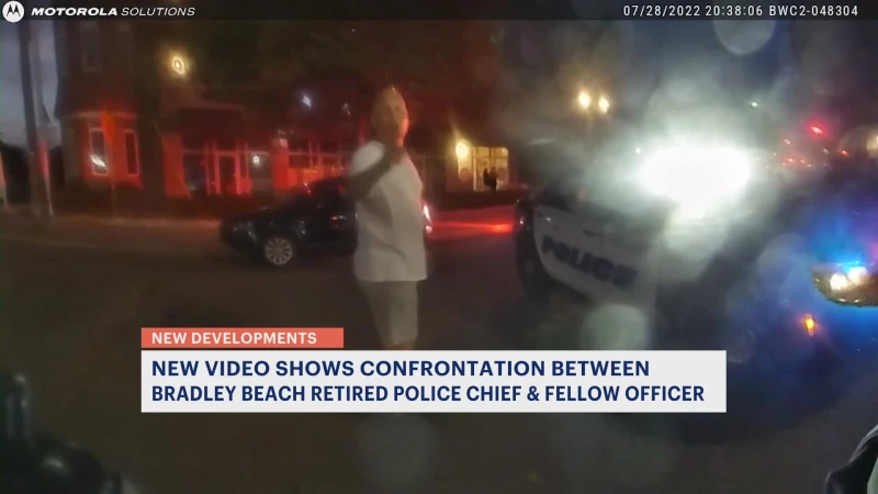 Story image:  Bodycam video shows former Bradley Beach police chief yelling, cursing and threatening patrolman at 2022 crash scene