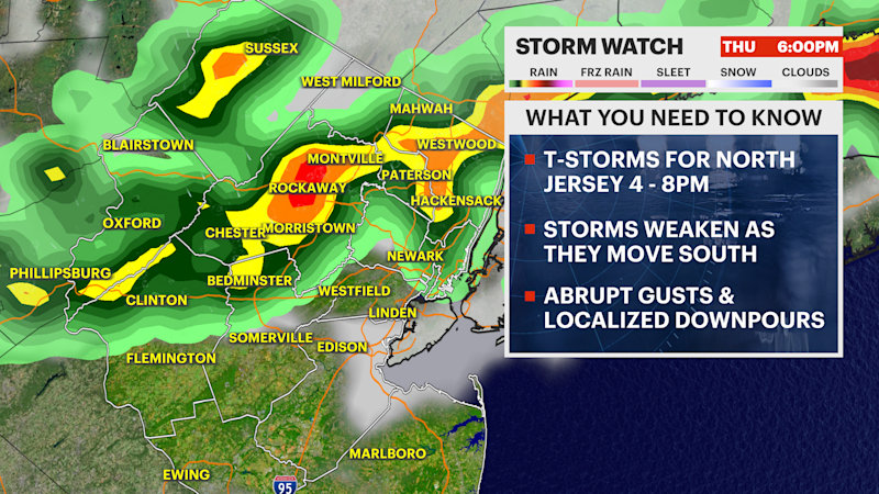 Story image: STORM WATCH: Strong storms arrive in northwestern NJ this evening 