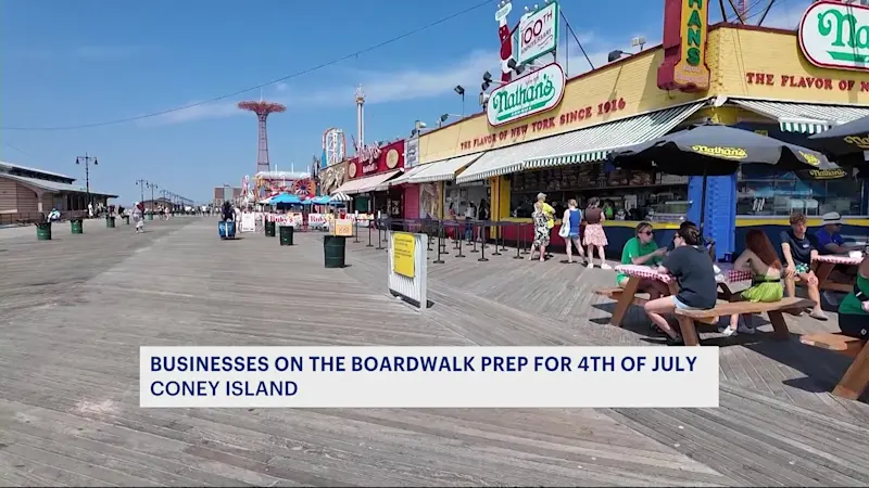 Story image: Coney Island businesses gear up for Fourth of July crowds, hot dog contest & fireworks